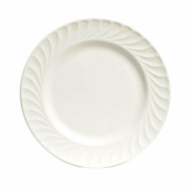 Tuxton China Meridian American 5.63 in. Embossed Plate - White - 3 Dozen MEA-055